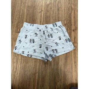 Disney Mickey & Minnie Blue‎ Muslin Cotton Boxer Pajama Shorts Sz Women’s L